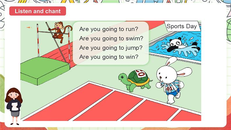 外研版英语四年级上册Module 9 Unit 1 《 Are you going to run on sports day？》  课件02