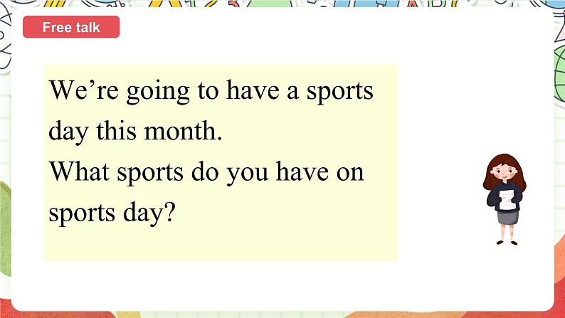 外研版英语四年级上册Module 9 Unit 1 《 Are you going to run on sports day？》  课件03