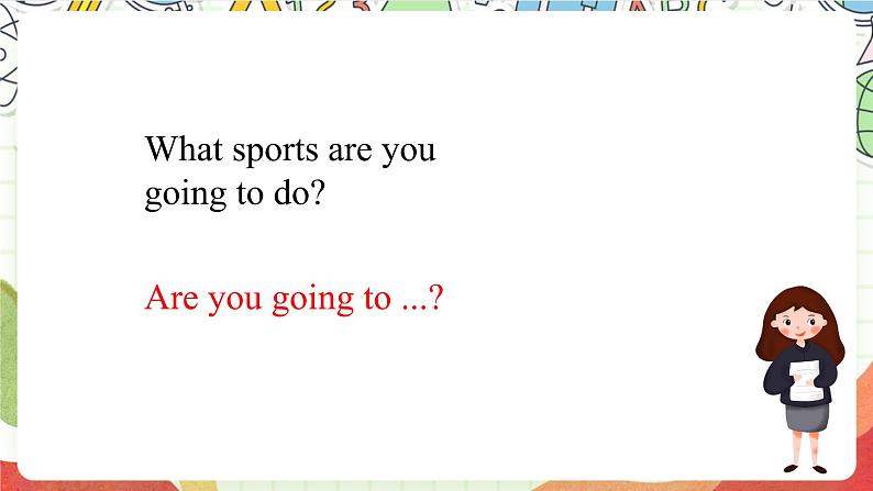 外研版英语四年级上册Module 9 Unit 1 《 Are you going to run on sports day？》  课件07