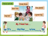 人教版英语四年级上册Unit 3 《My friends PB Let's talk 》课件+单元整体教案+动画素材