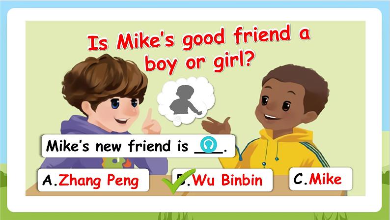 人教版英语四年级上册Unit 3 《My friends PB Let's talk 》课件+单元整体教案+动画素材07