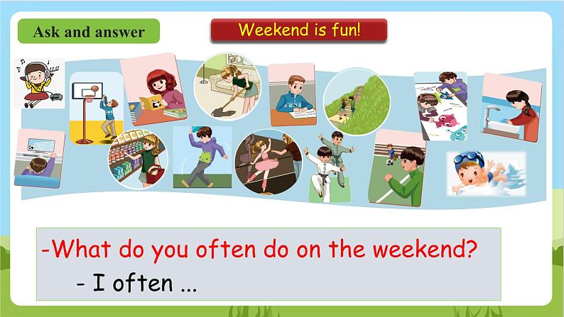 人教版英语六上Unit 3 《My weekend plan PA Let's learn》课件+教案+动画素材03