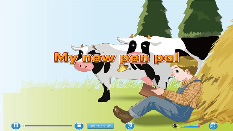 人教版英语六上Unit 4 《I have a pen pal PA Let's learn 课件+教案+动画素材02