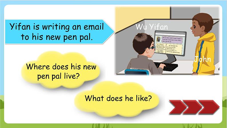 人教版英语六上Unit 4《 I have a pen pal PA Let's talk》 课件+教案+动画素材08