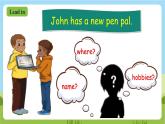 人教版英语六上Unit 4《 I have a pen pal PB Let's learn》  课件+练习+动画素材