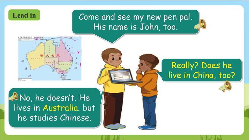 人教版英语六上Unit 4《 I have a pen pal PB Let's learn》  课件+练习+动画素材07