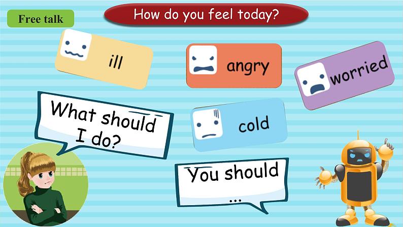 人教版英语六上Unit 6 《How do you feel PB Let's talk 》课件+教案+动画素材04