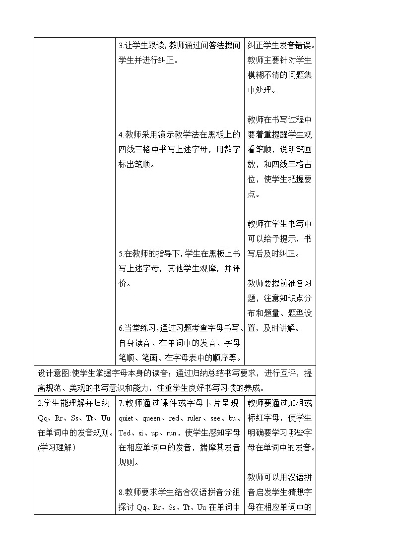 Unit 5 The colourful world 第三课时Part A Letters and sounds（教案）-2024-2025学年人教PEP版（2024）英语三年级上册02
