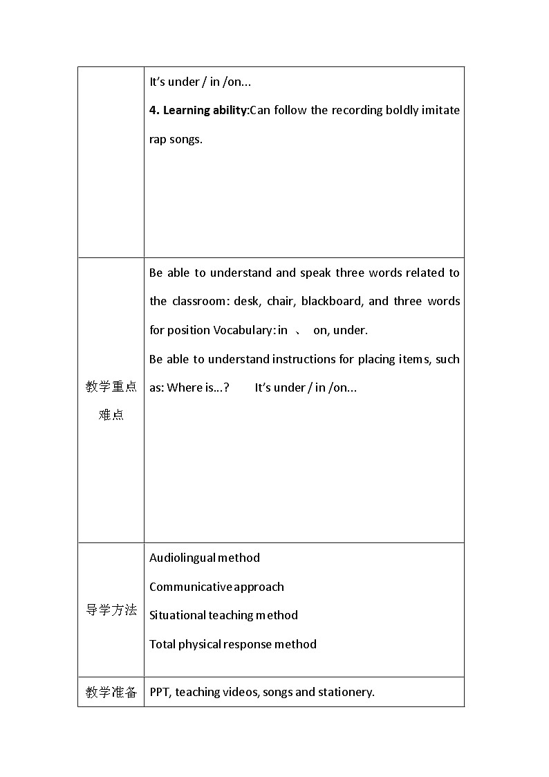 Unit 1 Classroom Lesson 3（教学设计）人教新起点版英语一年级下册02