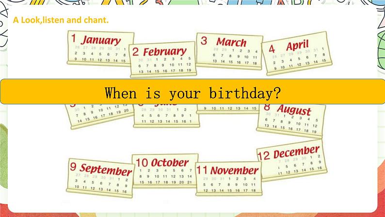 人教版新起点英语三上 Unit 6 《Birthdays》 Lesson 1 课件+素材05