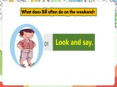 人教版新起点英语四上 Unit 2 《On the weekend》 Story time Lesson 2 课件