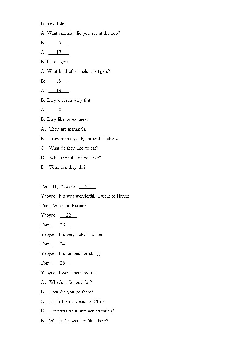 专题07+补全对话--2024-2025学年六年级英语上册期末专项复习（人教新起点）03