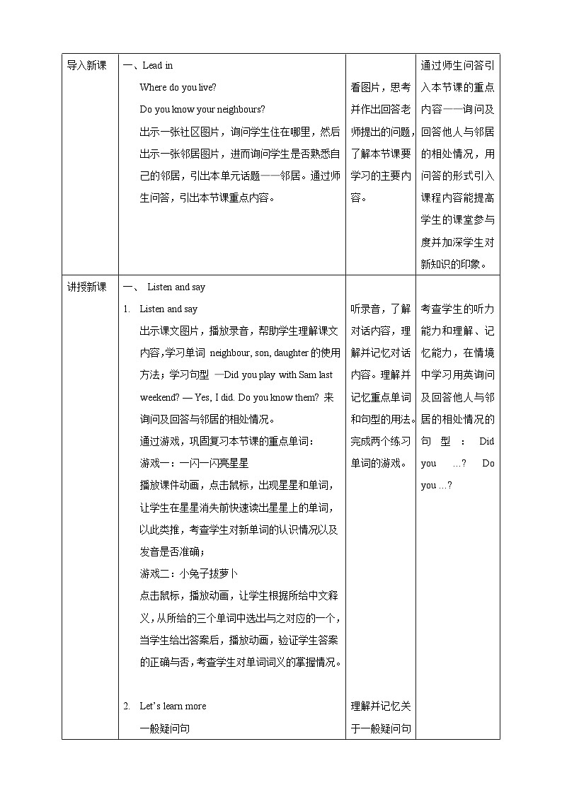 牛津深圳版英语六上Unit 4 《Our neighbours Listen and say Do a quiz》课件+教案+分层练习02