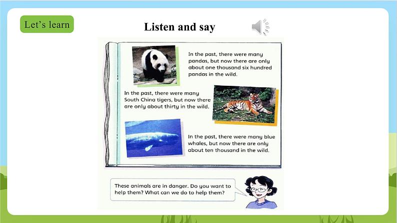 牛津深圳版英语六上Unit 5 《Animals in danger Listen and say Do a survey》课件+教案+分层练习06