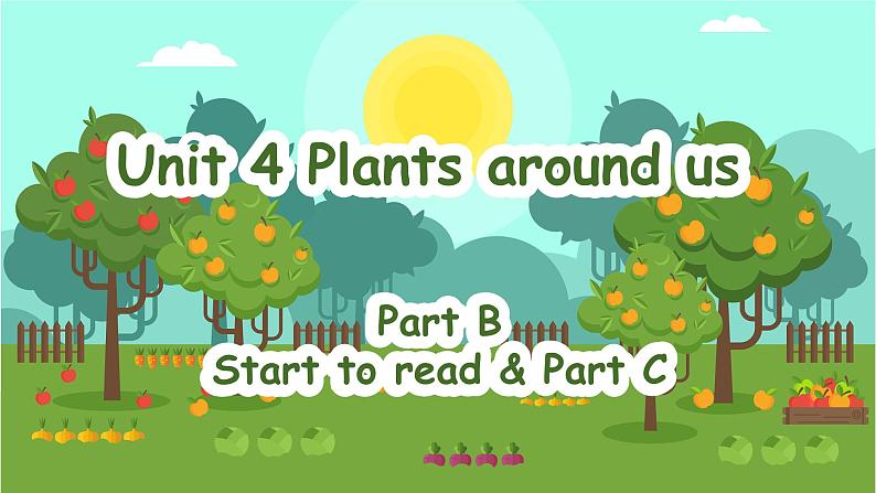 人教PEP版·2024秋 三年级上册Unit 4 Plants around us Part B Start to read＆Part C 课件+教案+音视频01