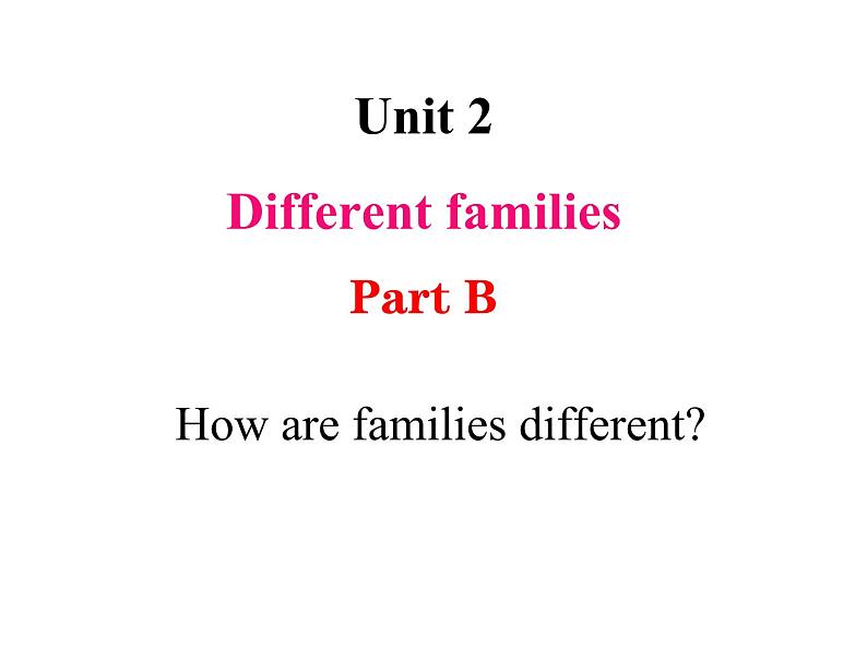 Unit 2 Different families Part B-Let's talk&Ask and answer  课件01