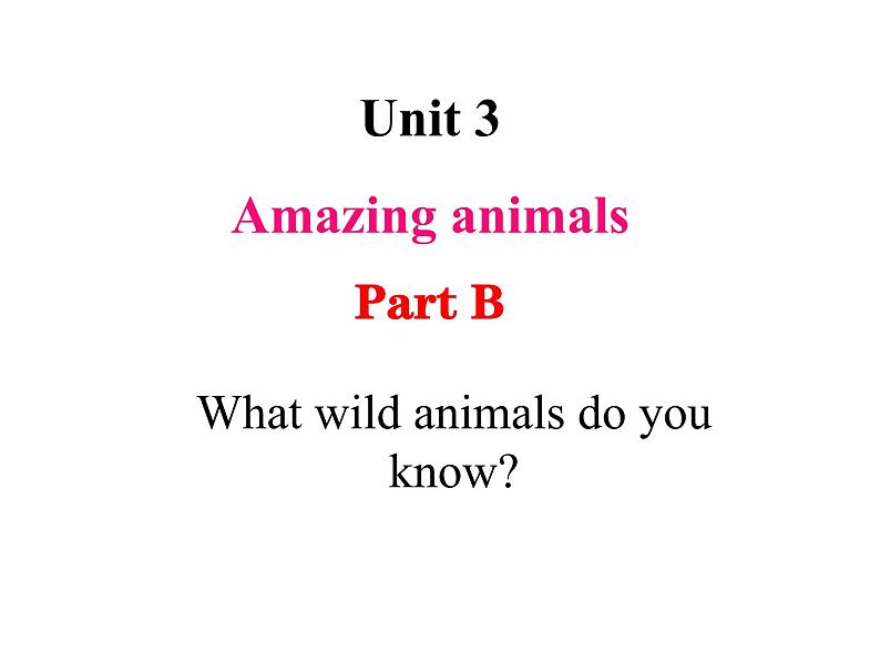 Unit 3 Amazing animals Part B-Let's learn&Listen and chant 课件第1页