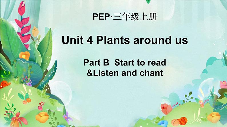 Unit 4 Plants around us  Part B  Start to read &Listen and chant（课件）-2024-2025学年人教版（2024）英语三年级上册01