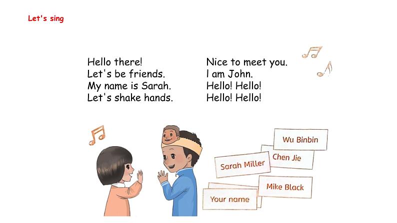 Unit 1 Making friends  Part A  Let's talk & Listen，sing and rol（课件）-2024-2025学年人教PEP版（2024）英语三年级上册第8页