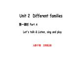 Unit 2  Different families Part A  Let's talk & Listen, sing （课件）-2024-2025学年人教PEP版（2024）英语三年级上册