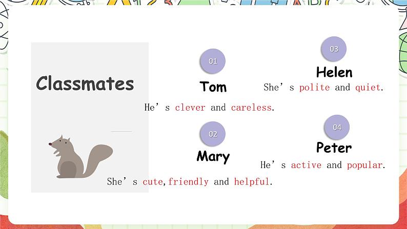 人教版新起点英语五上 Unit 1 《Classmates》 Lesson 2 课件第4页