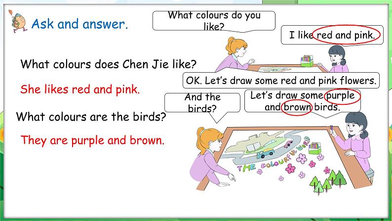 Unit 5 The colourful world Part B Let’s talk & Draw and say（课件+素材）-2024-2025学年人教PEP版（2024）英语三年级上册08