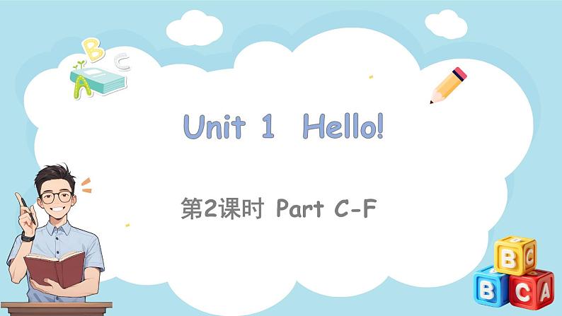 Unit 1 Hello 第2课时 Part C-F（课件+素材）-2024-2025学年湘少版（三起）（2024）英语三年级上册01