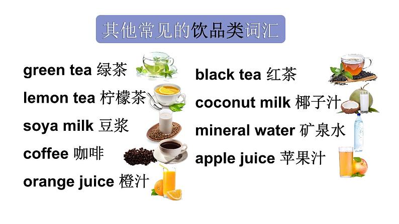 Unit 5  Drinks and fruits Fun time & Self-assessment  课件05