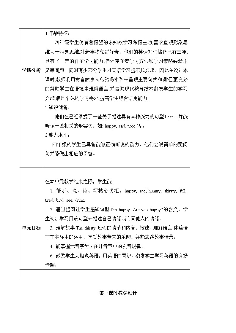 沪教牛津版（六三制一起）英语四年级上册Unit3 Are you happy第1课时 课件+单元整体教学设计03