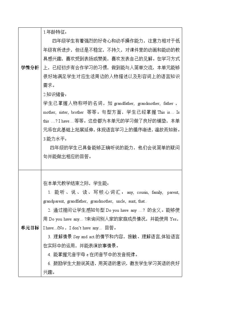 沪教牛津版（六三制一起）英语四年级上册Unit4 Do you have any cousins第1课时 课件+单元整体教学设计03