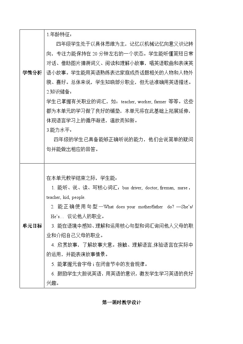 沪教牛津版（六三制一起）英语四年级上册Unit6 My parents第1课时 课件+单元整体教学设计03