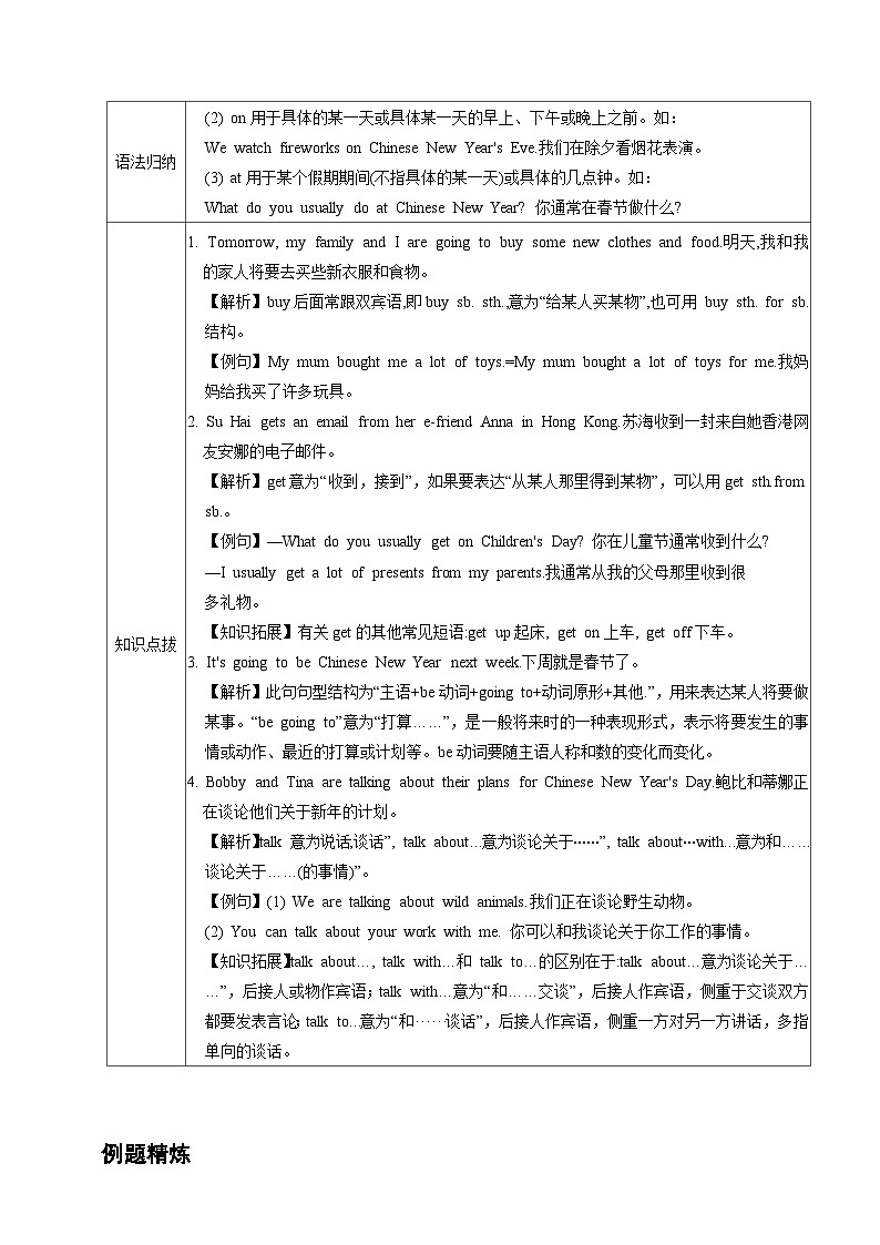 Unit 8 Chinese New Year-【弯道超车】译林版（三起）暑假新六年级英语 单元知识点讲解+例题精炼（含答案）02