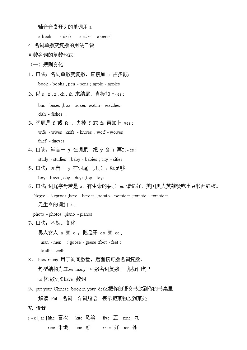 Unit 2 My schoolbag-【弯道超车】暑假人教PEP版新四年级英语 单元知识点讲解+例题精炼（含答案）02