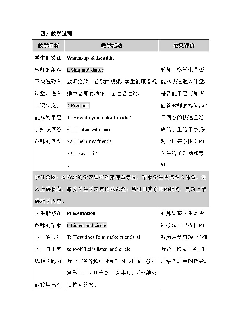 人教PEP版（2024）三年级上册英语Unit 1《Making friends》Part C 教学设计03