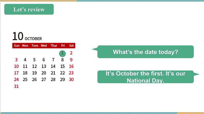 北京版英语三年级上册Unit2 October 1st is our National Day. Lesson 8 单元整体教学设计+课件05