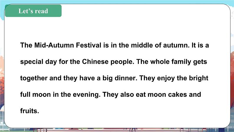 北京版英语五年级上册Unit3 Can you tell me more about the Mid-autumn Festival？Lesson 12课件+单元整体教学设计06