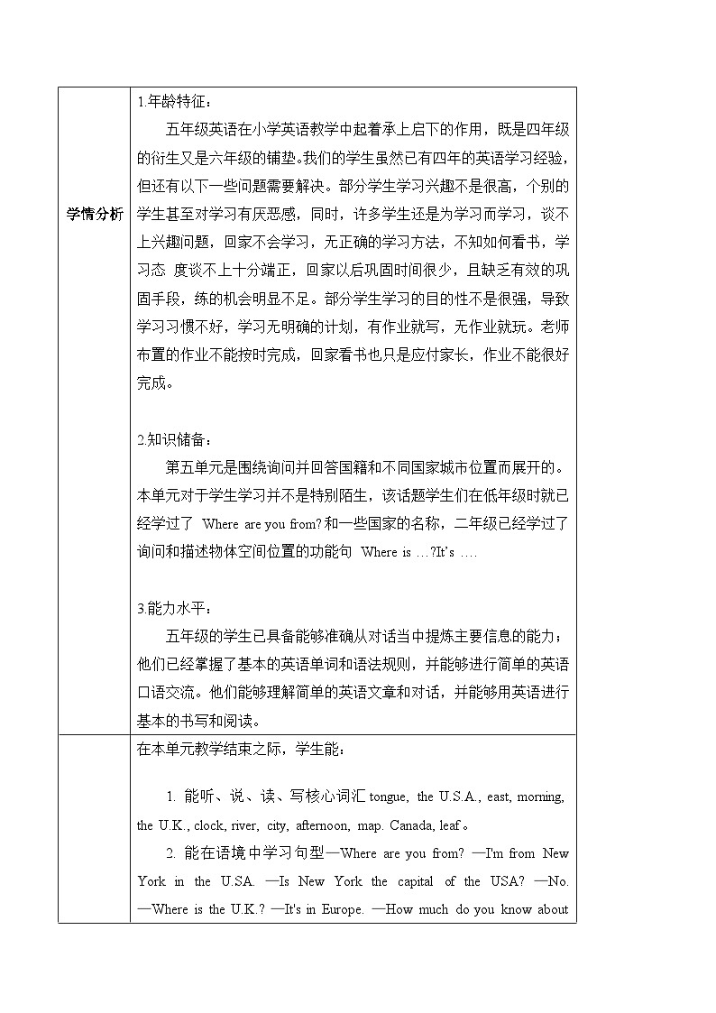 北京版英语五年级上册Unit5 Where are you from？Lesson 16 课件+单元整体教学设计03