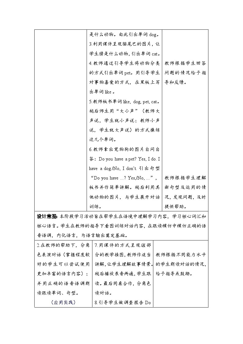 人教PEP版（2024）三年级上册英语Unit 3 Amazing animals Part A教学设计03