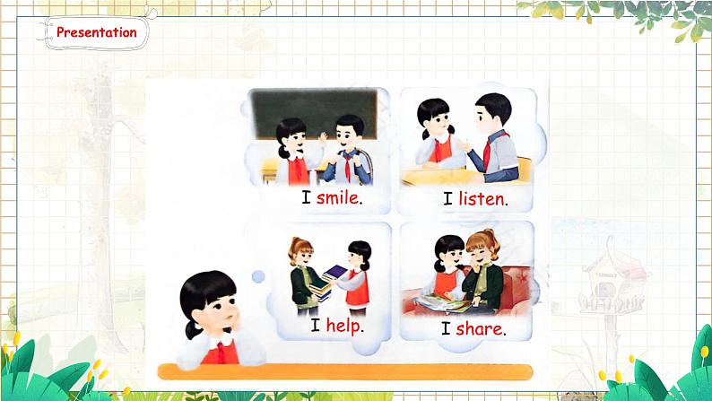 5. Unit 1 Part B  Let's learn & Listen and chant 人教版（2024）英语三年级上册PPT课件+表格教案第3页