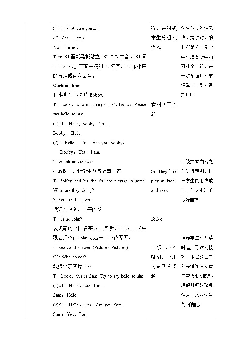 译林新版英语3AUnit 2 I'm Liu Tao Fun time & Cartoon time 教案第2页