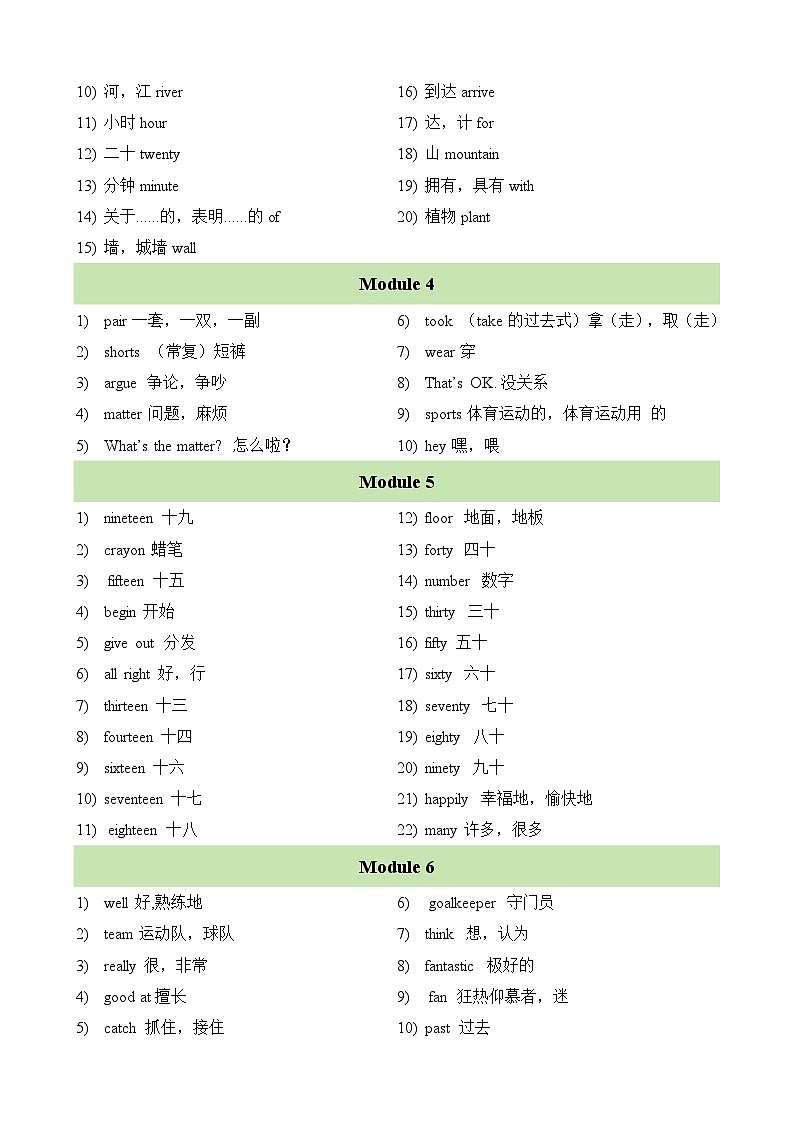 专题02  词汇-2023-2024学年五年级英语寒假专项提升练习（外研版三起）第2页