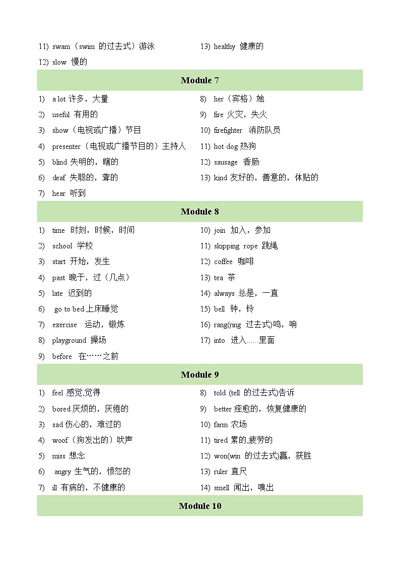 专题02  词汇-2023-2024学年五年级英语寒假专项提升练习（外研版三起）第3页