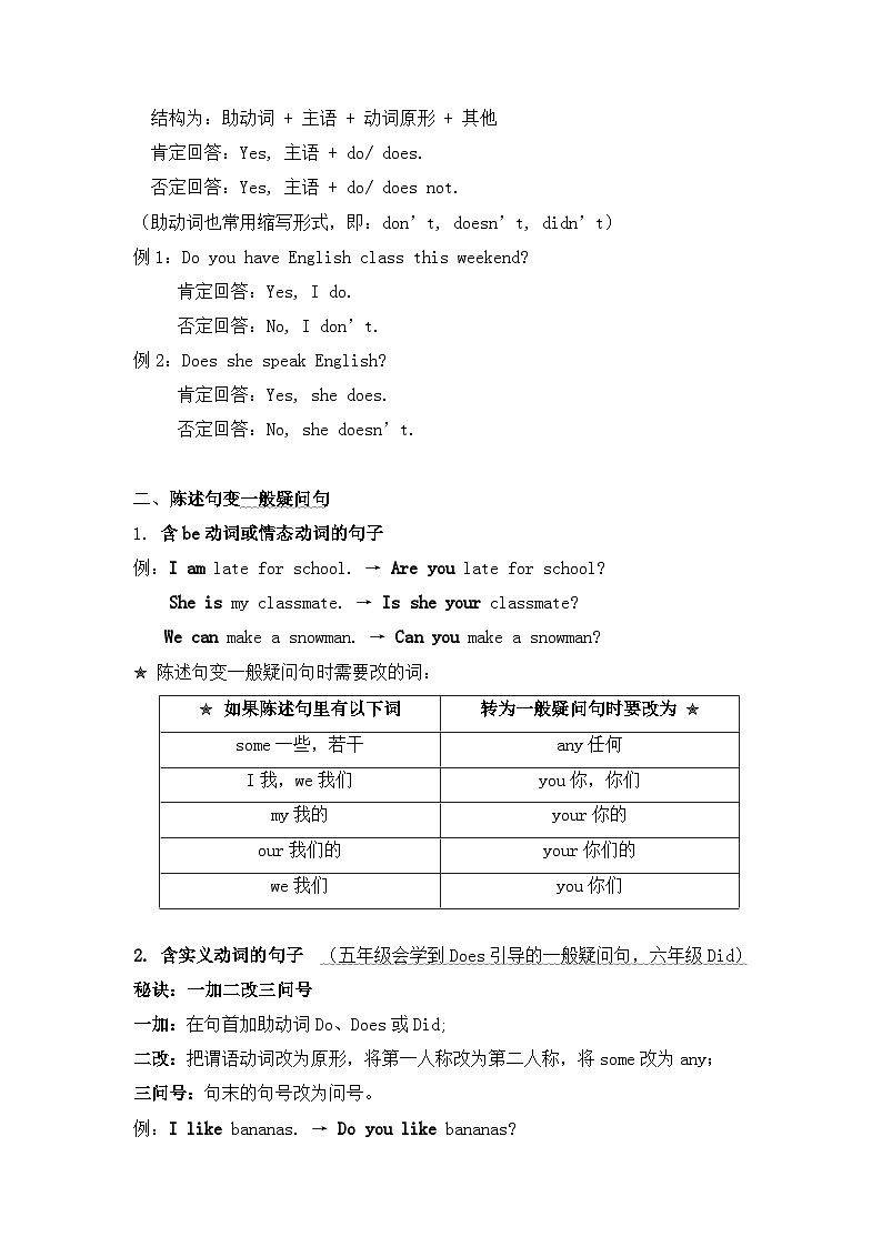 小升初语法复习：句子的种类学案--小升初英语03