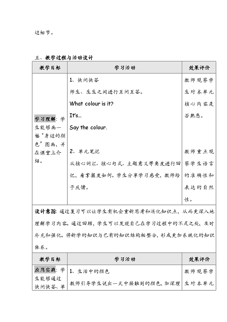 Unit 3 It’s a colourful world! Lesson 4 Hit it big & Wrap up（教学设计）-2024-2025学年外研版（三起）（2024）三年级上册第2页