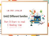 人教pep版英语三年级上册Unit2 Different families Part B Start to read＆ C Reading time 课件+教案+素材