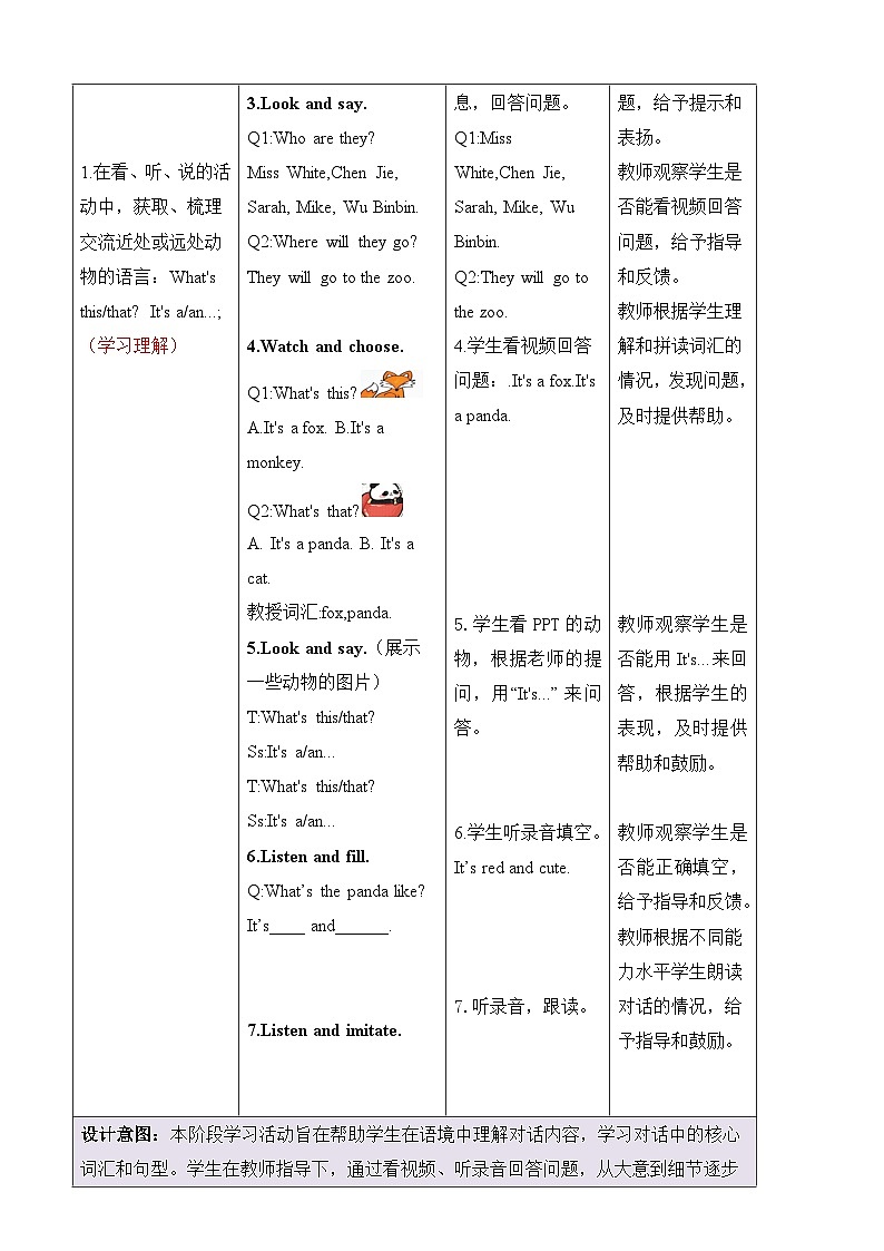 人教版PEP（2024）英语三年级上册--Unit 3 Amazing animals Part B Let's talk（教学设计）03