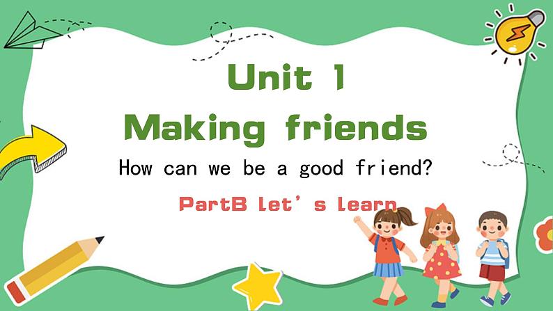 新三上Unit1  Making friends PartB let's learn PPT课件01