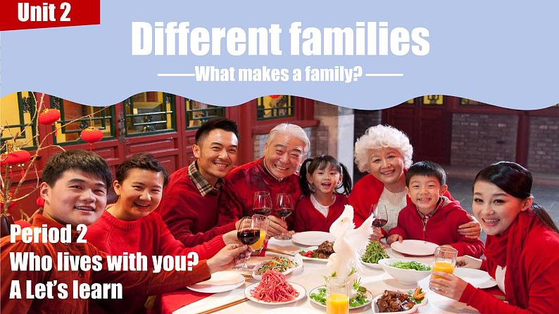 新三上 Different families Unit 2 Part A  Let's learn  PPT课件01