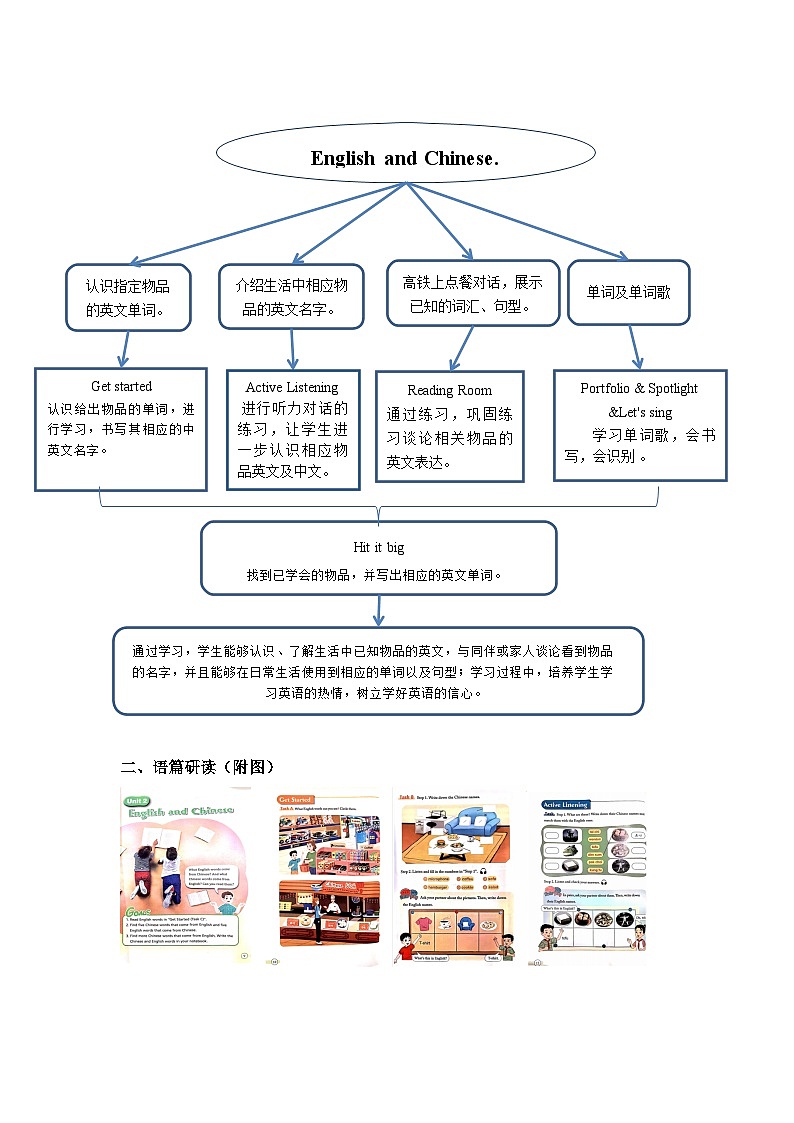 【新教材】教科版（广州）英语三年级上册Unit2 English and Chinese Get started 课件+大单元整体教学设计02
