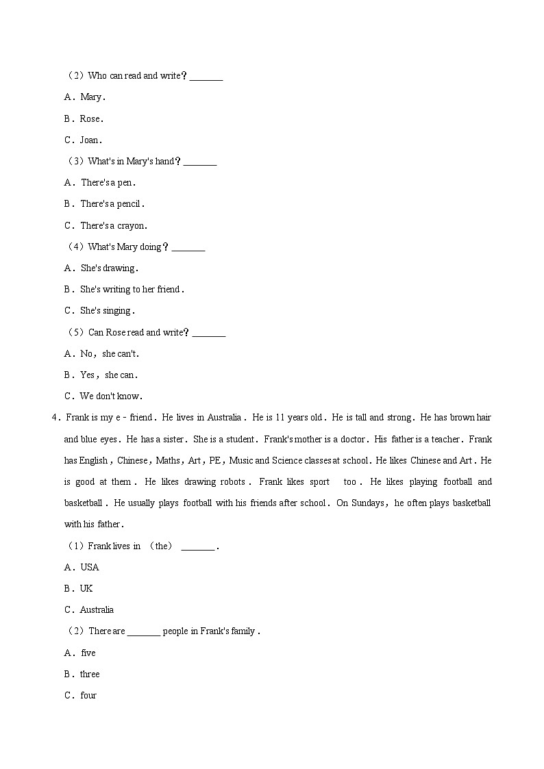 unit6（拔尖作业）2024-2025学年五年级上册 英语 译林版第3页